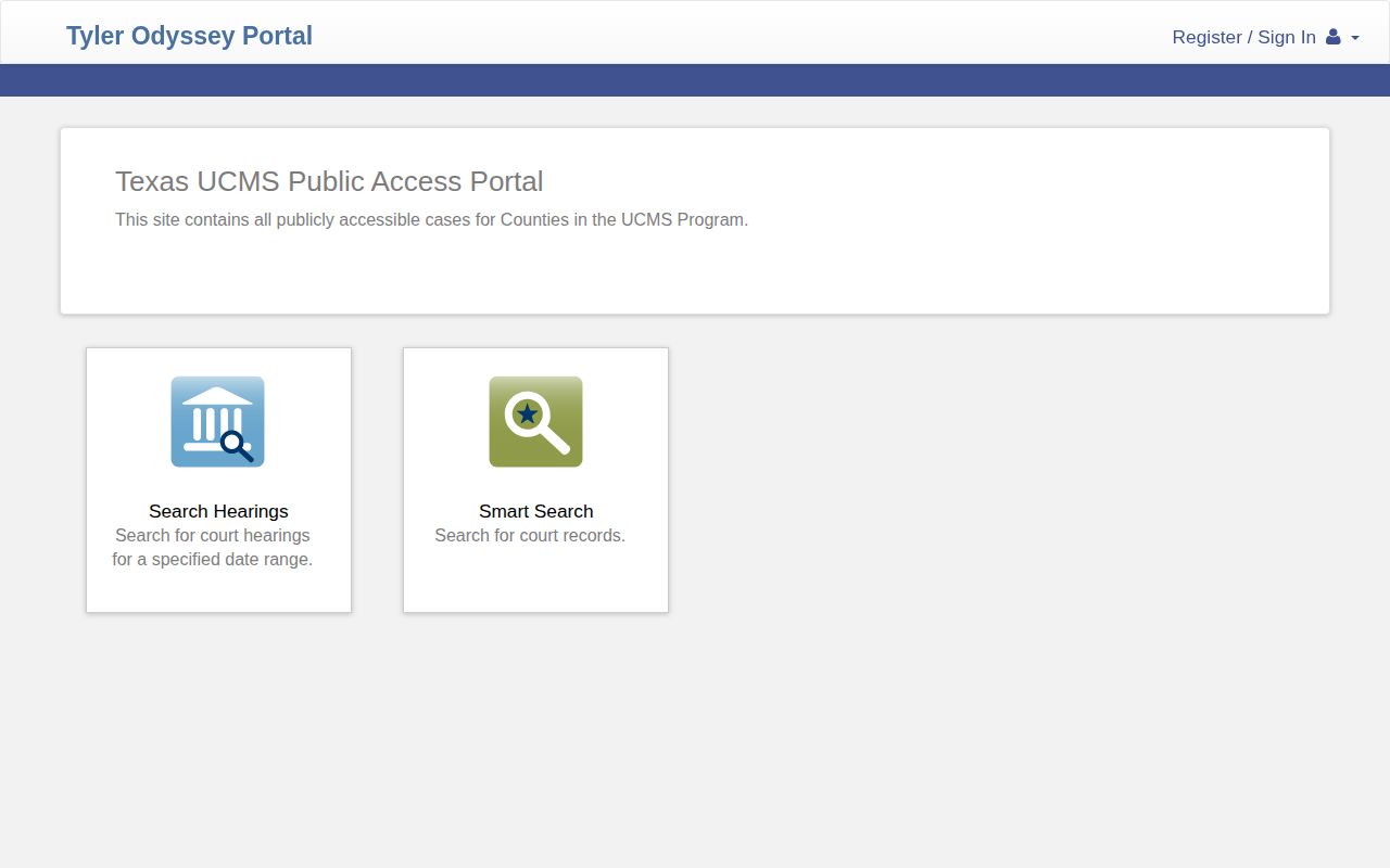 Upton County court disposition search at the Tyler public portal